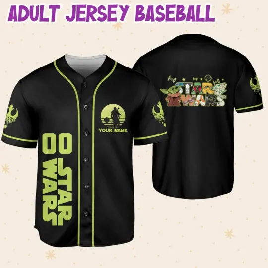 Discover Personalize Star War Cute Custom Adult Baseball Jersey