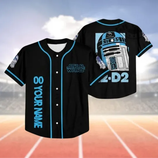 Custom R2 D2 Jersey Shirt, Movie Lover Baseball Jersey, Football Base Jersey