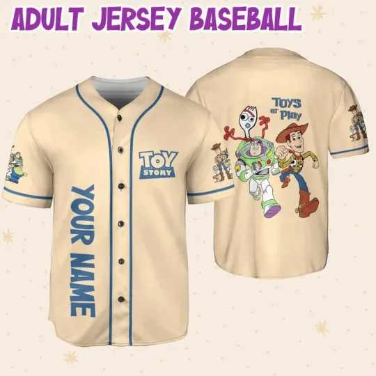 Discover Personalize Toy Story Toys At Play Custom Adult Baseball Jersey
