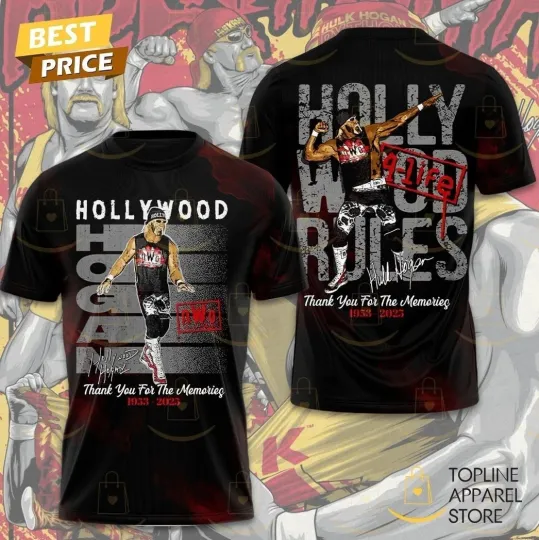 Hulk Hogan Hollywood NWO Thank You 3D T-Shirt