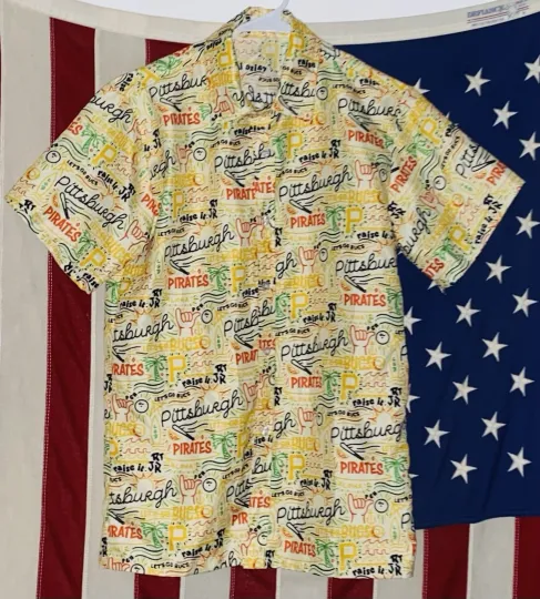 Discover Pittsburgh Pirates Hawaiian Style Button Shirt All Over Print Adult Small