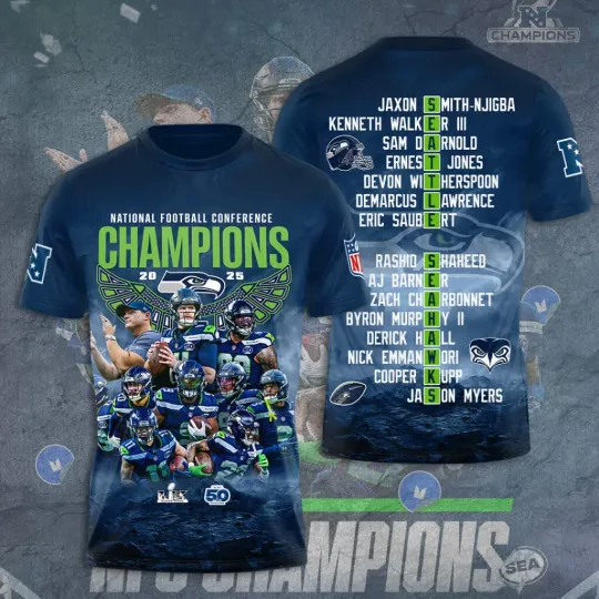 Discover Seahawks 2025 Champions 3D Apparel Shirt
