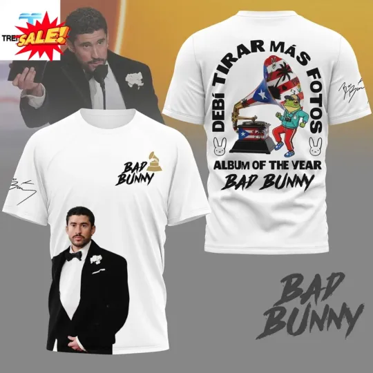 Discover Bad Buny Grammys Debi Tirar Mas Foto 3D Shirt