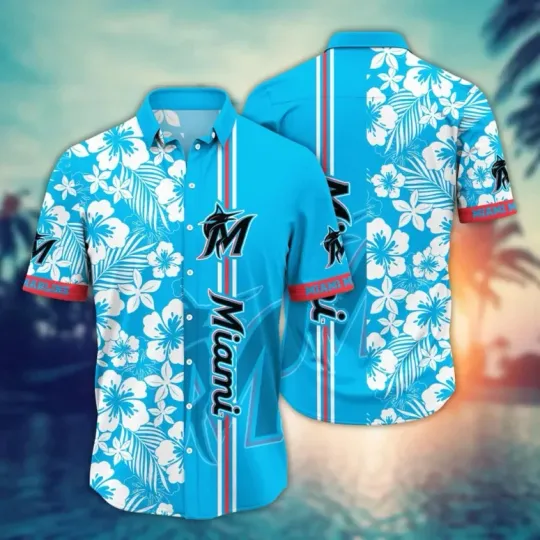Discover Miami Ocean Breeze Hibiscus Hawaiian Shirt