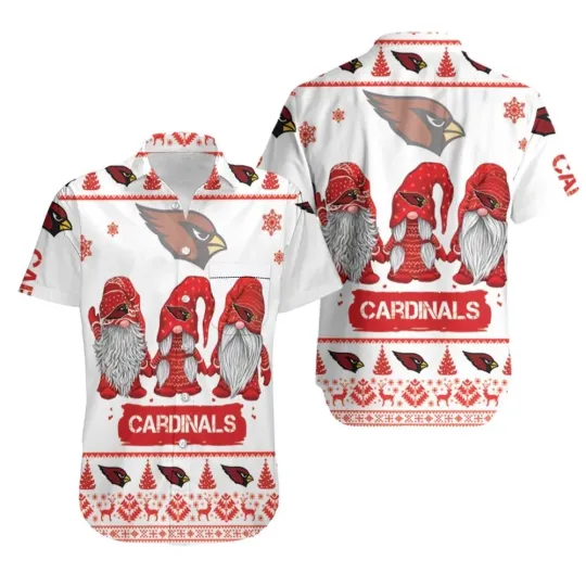 Arizonna team Cardinal hawaiian shirt, Festive Gnome, Snowflake
