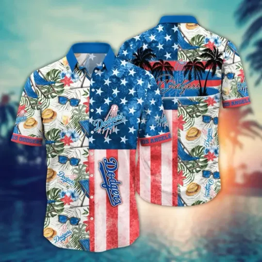Discover Los Angeles Tropical Stars & Stripes Hawaiian Shirt