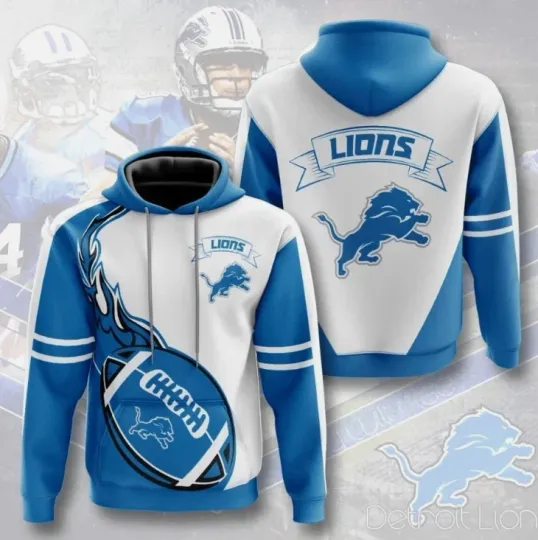 Discover Personalized Detroit Football Team Lionss Hoodie 3D Adults