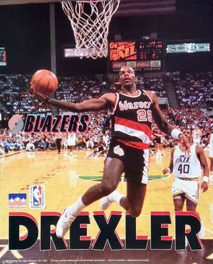 Discover Clyde Drexler Drive 1992 Portland Trail Blazers Poster