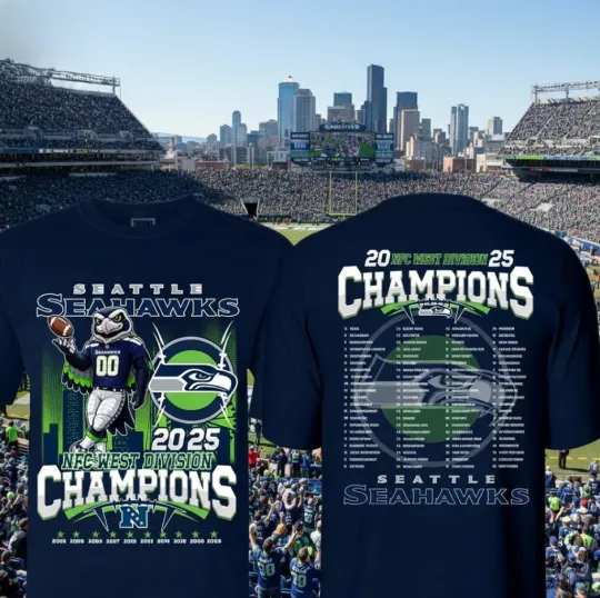Seattle Seahawks 2025 Nfc West Division Champions Shirt 2026 football Fan Apparel