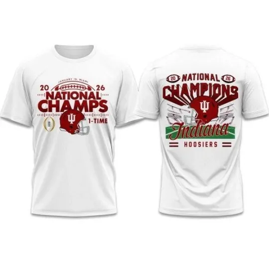 Discover Indiana Hoosier 2026 CFP National Champions White Shirt Unisex Fan Gift