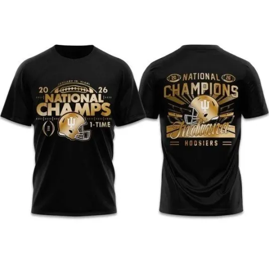Discover Indiana Hoosier 2026 CFP National Champions Black Shirt Unisex Fan Gift