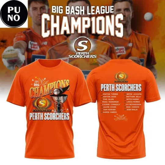 Discover Perth Scorchers Big Bash League 15 Champions 2026 Shirt
