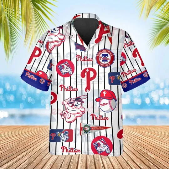 Discover Philadelphia Pinstripe Summer Aloha Unisex Hawaiian Shirt