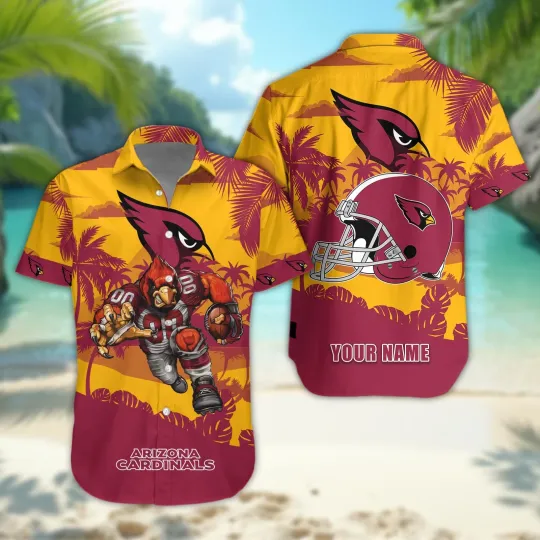 Arizonna team Cardinal hawaiian shirt,Gridiron Warrior, Team color