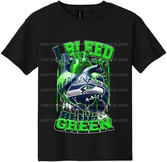 Discover Seattle Seahawks I Bleed Blue & Green T-Shirt