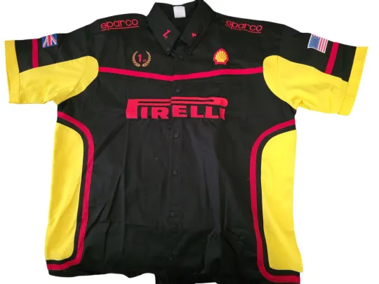Discover Pirelli sparco Champion Racing Team F1 button down Hawaiian Shirt, 1st champ