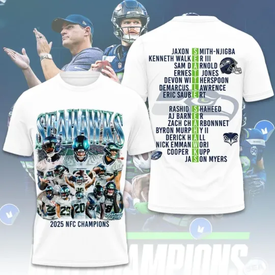Discover Seattle Seahawks 2025 N.FC Champions T-shirt