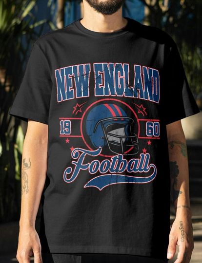 Discover New England Football Superbowl XL Gift Vintage Style New England Football Sports Team Football Gillette Stadium Fan T-Shirts Bella & Canvas