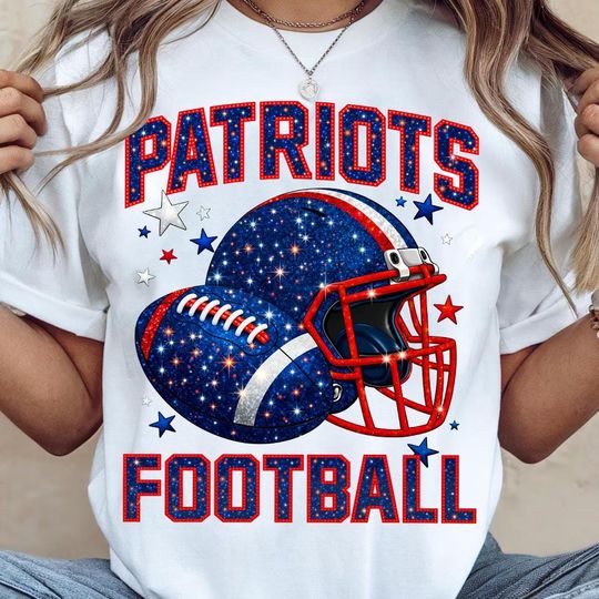 Discover Patriots Football PNG | Glitter Helmet Clipart | Game Day Fan PNG | Sports Sublimation Design