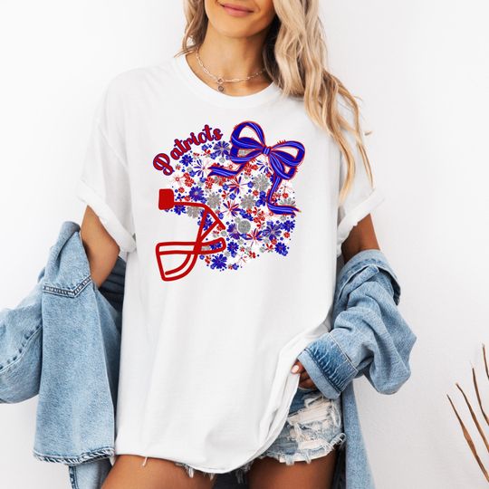 Discover New England Floral Football Helmet T-Shirt New England Patriots Lets Go Patriots Cropped Shirt football Shirt Patriots Game Day Shirt Super Bowl