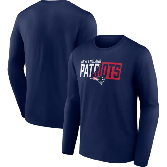 New England Patriots Men's Navy Blue Long Sleeve T-Shirt Team Logo