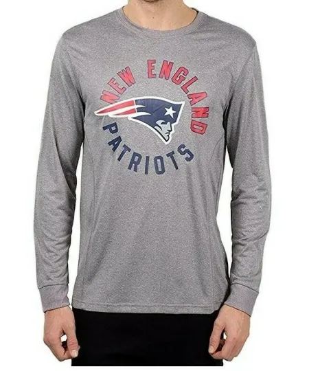 Discover New England Patriots Men's Gray Performance Long Sleeve T-Shirt