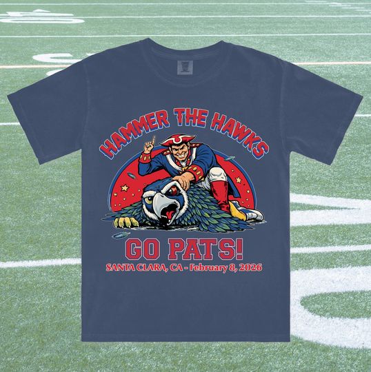 Discover Patriots vs Seahawks Super Bowl Shirt, Hammer The Hawks Comfort Colors Tee