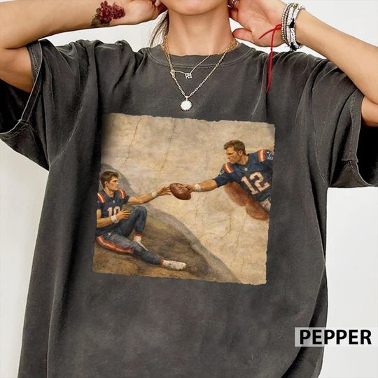 Discover Funny New England QB Shirt, Brady and Maye Inspired Football Tee, Legend and Rookie Gameday Top, Retro 90s Style New England Shirt