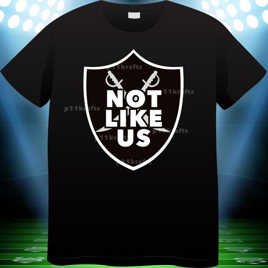 Discover Not Like Us Football T-Shirt Kendrick Lamar Raiders Los Angeles Unisex Adult Sports Tee