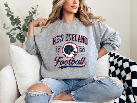 Discover New England Football Vintage Sweatshirt T-Shirt, The Pats T-Shirt, Vintage New England Fan Gift Crewneck, Patriot Sweatshirt Fans Gift