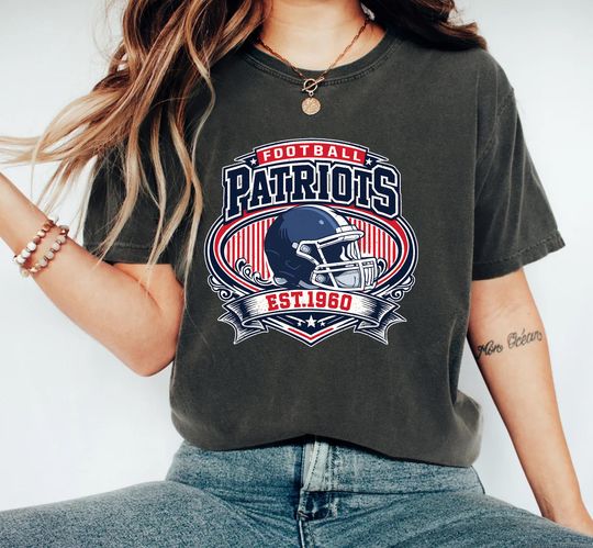 Discover Patriots Football Shirt, New England Football Vintage Tshirt, Comfort Color Gameday Tee, Football Fan Gifts Shirt