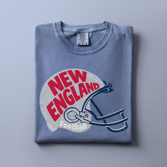 Discover New England Football T-shirt, Vintage Helmet Graphic Tee, Football Fan Shirt, Watch Party Outfit, Comfort Colors Unisex Crewneck