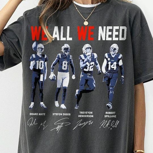 We All We Need Football Shirt, Vintage Gameday Team Tee, Drake Maye Football Shirt