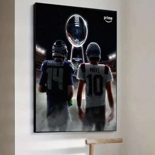 Seattle Seahawks vs New England Patriots Super Bowl LX 2026 Poster