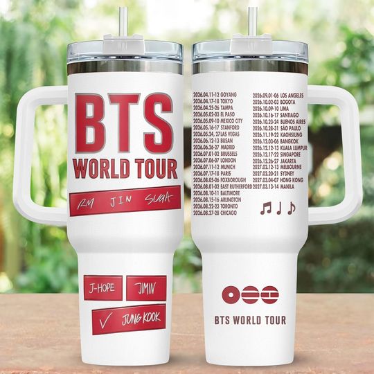 BTS Concert 2026 40oz Tumbler, BTS World Tour Tumbler Cup, Bangtan Comeback Cup, Rm Jin Jungkook Suga Jimin V Fan