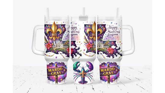 Discover Mardi Gras Sign King Crab Tumbler
