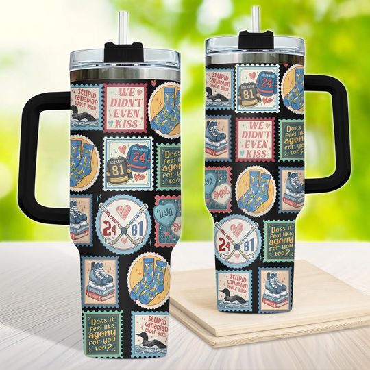 Discover Heated Rivalry Tumbler 40oz, Multicolor Tumbler 40oz with Handle, Team Hollanov Coffee Cup, Hockey Romance Mug, Gift For LGBT Lover