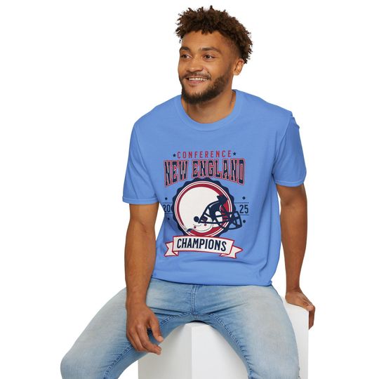 Discover New England Football Conference Champions 2025 T-Shirt, Vintage Style Patriot Shirt