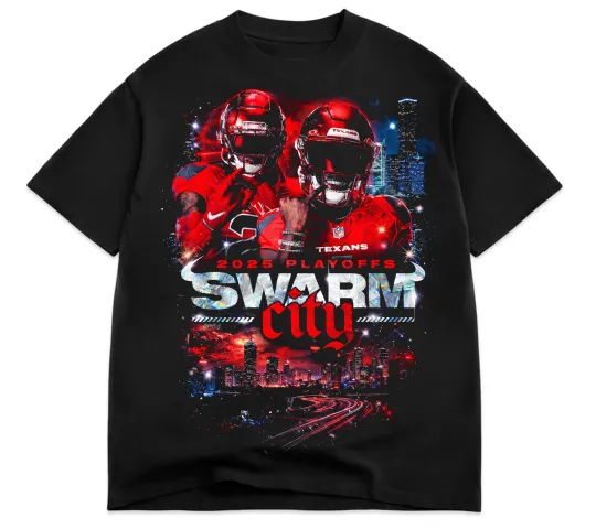 Discover Houston Texans Swarm City Playoffs T-Shirt