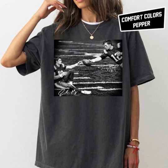 Discover Drake Maye & Tom Legend and Rookie Comfort Colors Shirt, New England Football T-Shirt