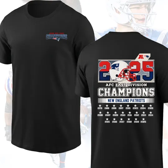 Discover England Patriots 2025 AF.C East Division Champions TShirt