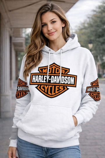 Discover H davidson Logo Print Hoodie, Motorcycle Culture, Vintage Hardcore Aesthetic