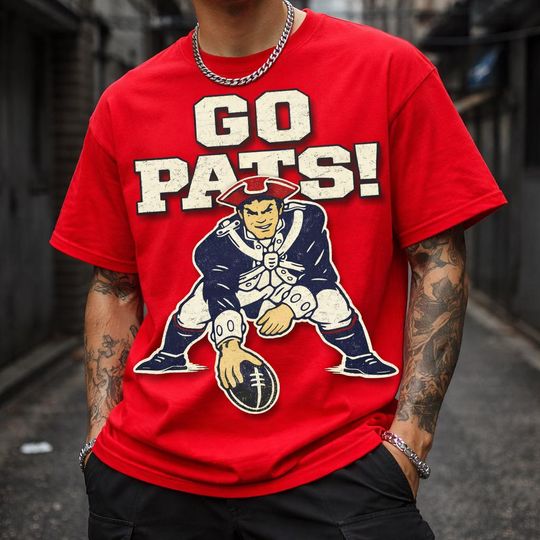 Discover Go Pats Vintage Shirt, New England Football Fan Crewneck, Retro 90s Sports Graphic Shirt