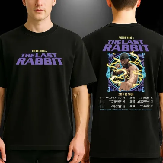 Discover Freddie Gibbs The Last Rabbit US Tour 2026 Full Tour Dates Two Sides T-Shirt