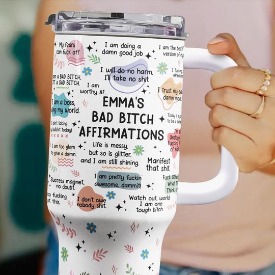 Discover Personalized Badass Affirmation Tumbler: Stainless Steel Travel Mug