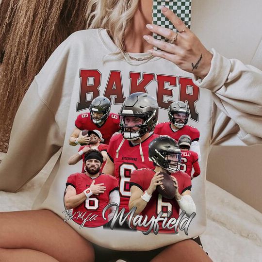 Discover Baker May.field Vintage Shirt, Mayfield Tampa Bay Shirt, Football Shirt, Vintage Oversized Sport Tee, Retro American Football Bootleg Gift