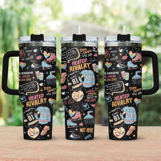Discover Heated Rivalry Romance 40oz Tumbler, Hollanov Couple Romance Book Tumbler Cup, Hockey Rivals Couple Fan, Movie Book Gift