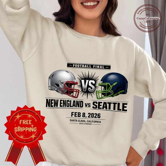 Discover New England vs Seattle Football Final, Helmet Graphic Shirt