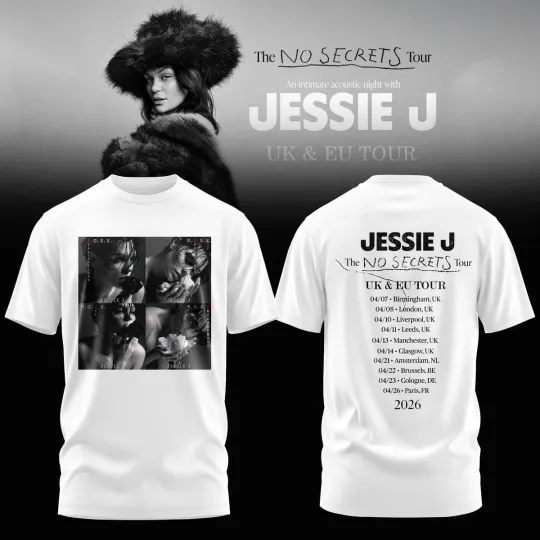 Discover Jessie J The No Secrets Tour 2026 2 Sides Shirt White Unisex