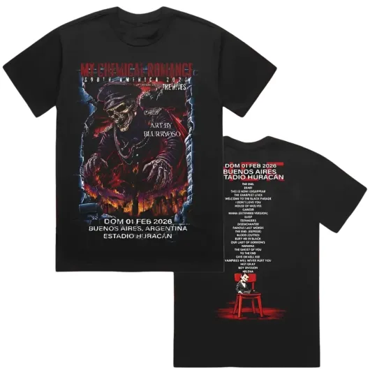 My Chemical Romance Undead Military Figure Artwork South America Tour 2026 Shirt